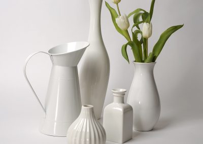 White vases